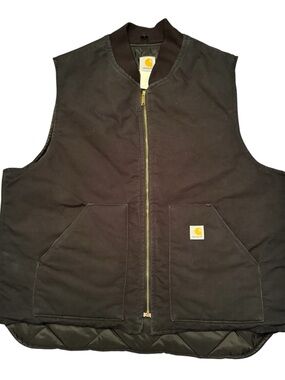 Vintage 2000s Carhartt V01 Black Quilted Oversized Workwear vest - XXL